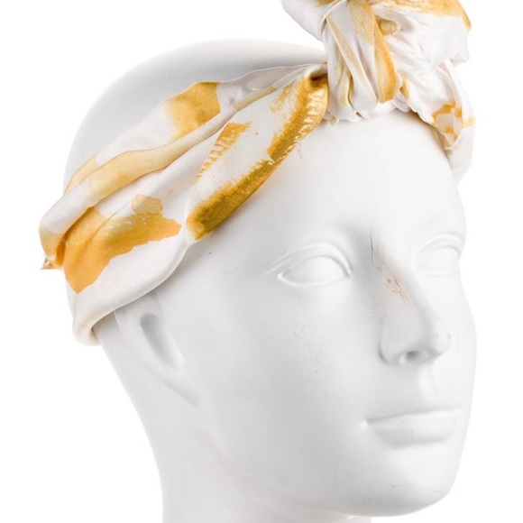 Cult Gaia Yellow and White Knotted Turband main image 4